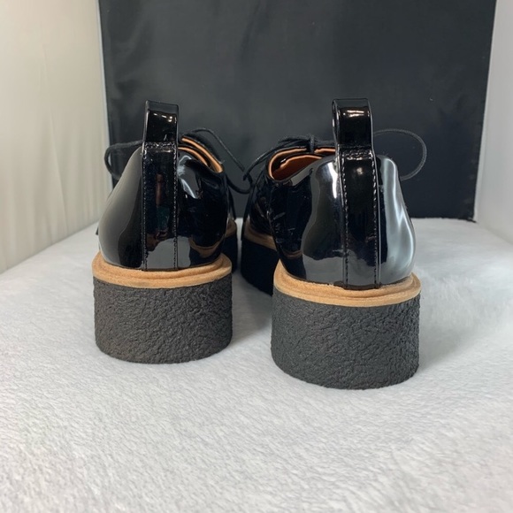 Zara black patent oxford platform brogues 39 8.5 - Picture 5 of 6